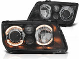 Scheinwerfer für VW Bora 98-05 Angel Eyes schwarz