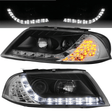 Scheinwerfer Set schwarz mit LED Blinker, Tagfahrlicht und Standlicht für VW Passat 3BG