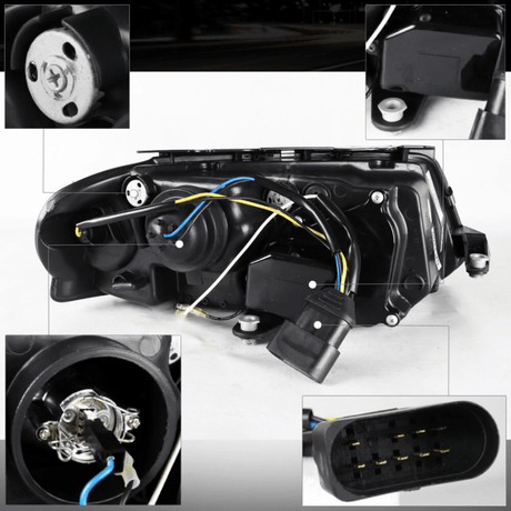 LED Scheinwerfer für BMW E46 Coupe Cabrio mit Kabelbaum und Anschluss