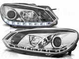 Für VW Golf 6 10.2008--2012 LED Tagfahrlicht Scheinwerfer chrom