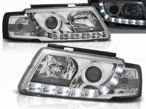 Chrom LED Scheinwerfer für VW Passat 3B 11.1996-08.2000 mit Tagfahrlicht Funktion
