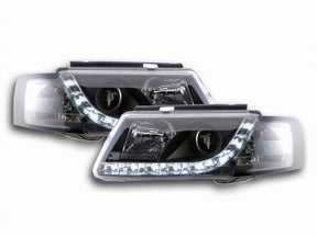 Schwarze LED Scheinwerfer mit Tagfahrlicht für VW Passat 3B 1996-2000