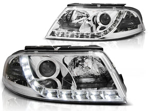 Chrom LED Scheinwerfer für VW Passat 3BG mit Tagfahrlicht-Optik, 09.2000-03.2005