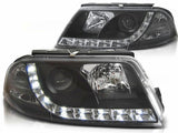 Led Tagfahrlicht Scheinwerfer für VW Passat 3BG in schwarz 09.2000-03.2005