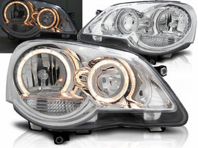 Angel Eyes Scheinwerfer Set in chrom für VW Polo 9N3 04.2005-2009 - CR Tuning