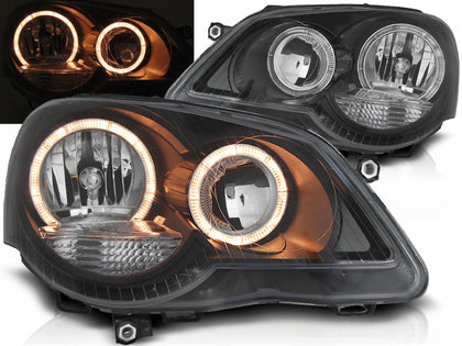 Angel Eyes Scheinwerfer Set in schwarz für VW Polo 9N3 04.2005-2009