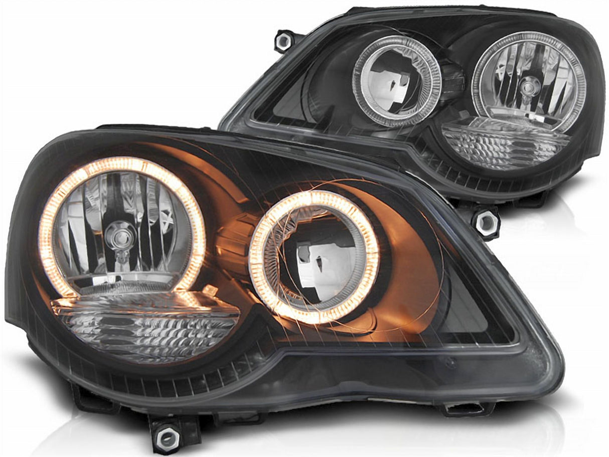 Angel Eyes Scheinwerfer Set in schwarz für VW Polo 9N3 04.2005-2009