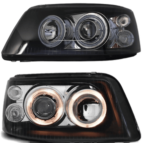 Angel Eyes Scheinwerfer schwarz VW T5 03-09 mit Ringbeleuchtung für Tuning