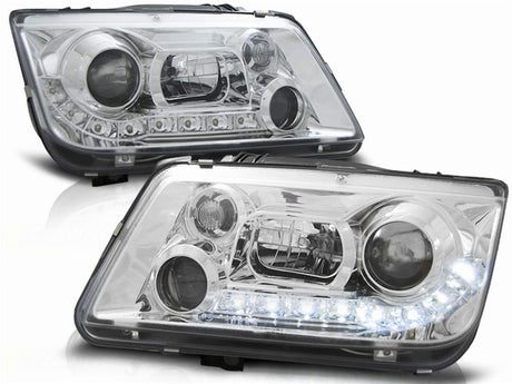 LED Scheinwerfer für VW Golf 5 mit Tagfahrlicht-Optik, Chrom, Paar