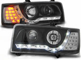 Led Scheinwerfer für VW T4 Bus 1990-2003 schwarz kurzer Vorderwagen