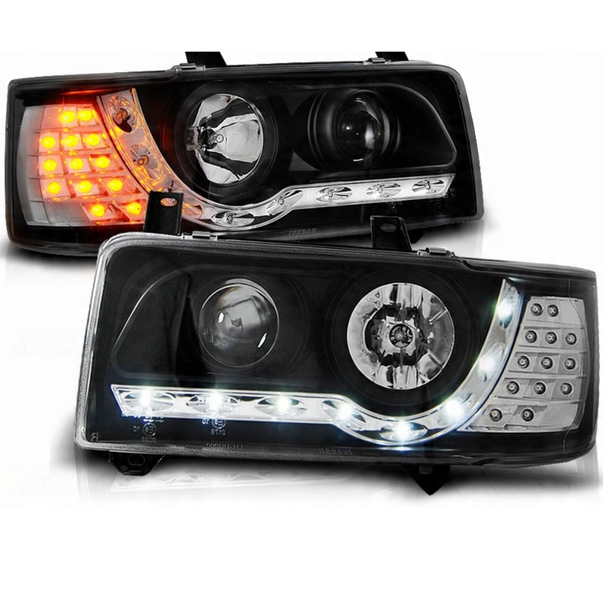 Led Scheinwerfer für VW T4 Bus 1990-2003 schwarz kurzer Vorderwagen