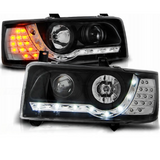 Led Scheinwerfer für VW T4 Bus 1990-2003 schwarz kurzer Vorderwagen