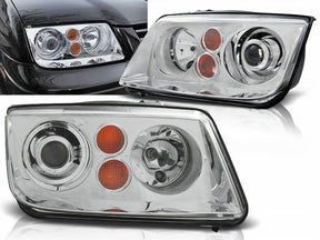 Chrom Scheinwerfer Set für VW Bora 09.1998-07.2005, LED-Tuning-Scheinwerfer für Ihr Fahrzeug