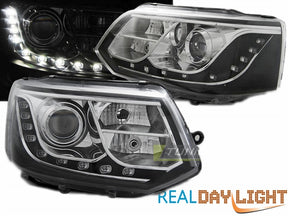 LED Scheinwerfer mit Tagfahrlicht für CR-Tuning für VW T5 GP 2010-2015 schwarze