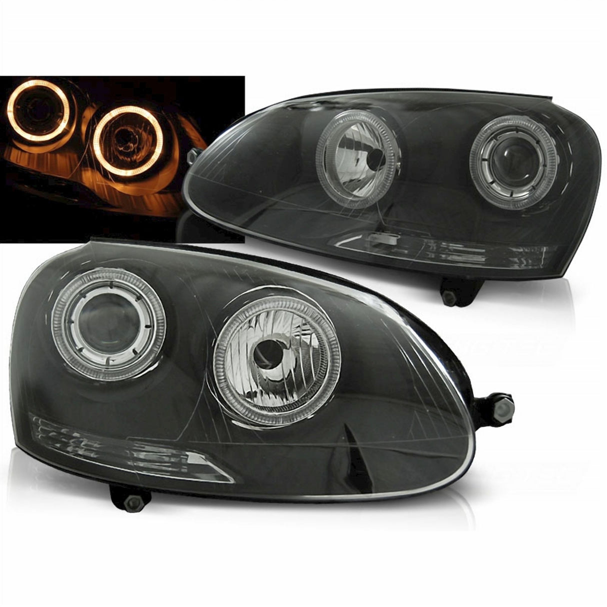 Angel Eyes Scheinwerfer Set in schwarz für VW Golf 5 10.2003-2009