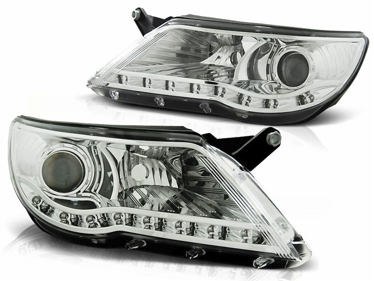 Led Scheinwerfer Set in chrom für VW Tiguan 10.2007-2011