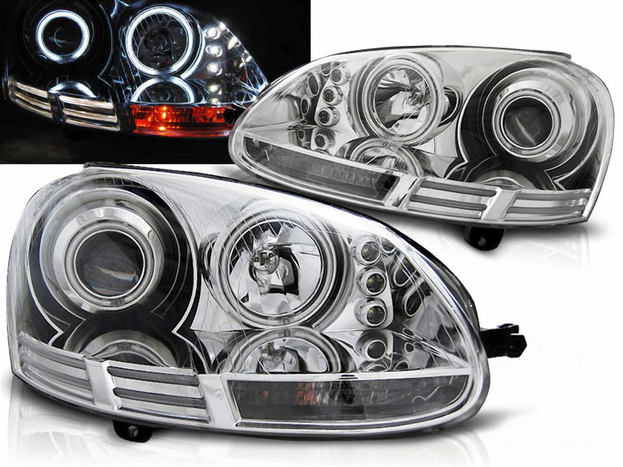 Angel Eyes Scheinwerfer Set CCFL chrom für VW Golf 5 10.2003-2009