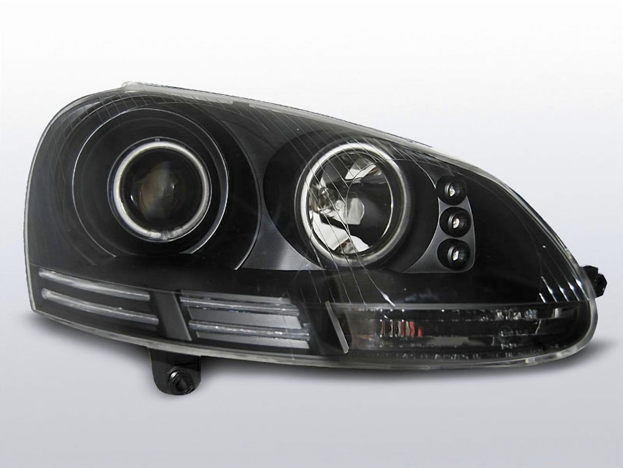 Angel Eyes Scheinwerfer Set für VW Golf 5 10.2003-2009 CCFL Ringe schwarz