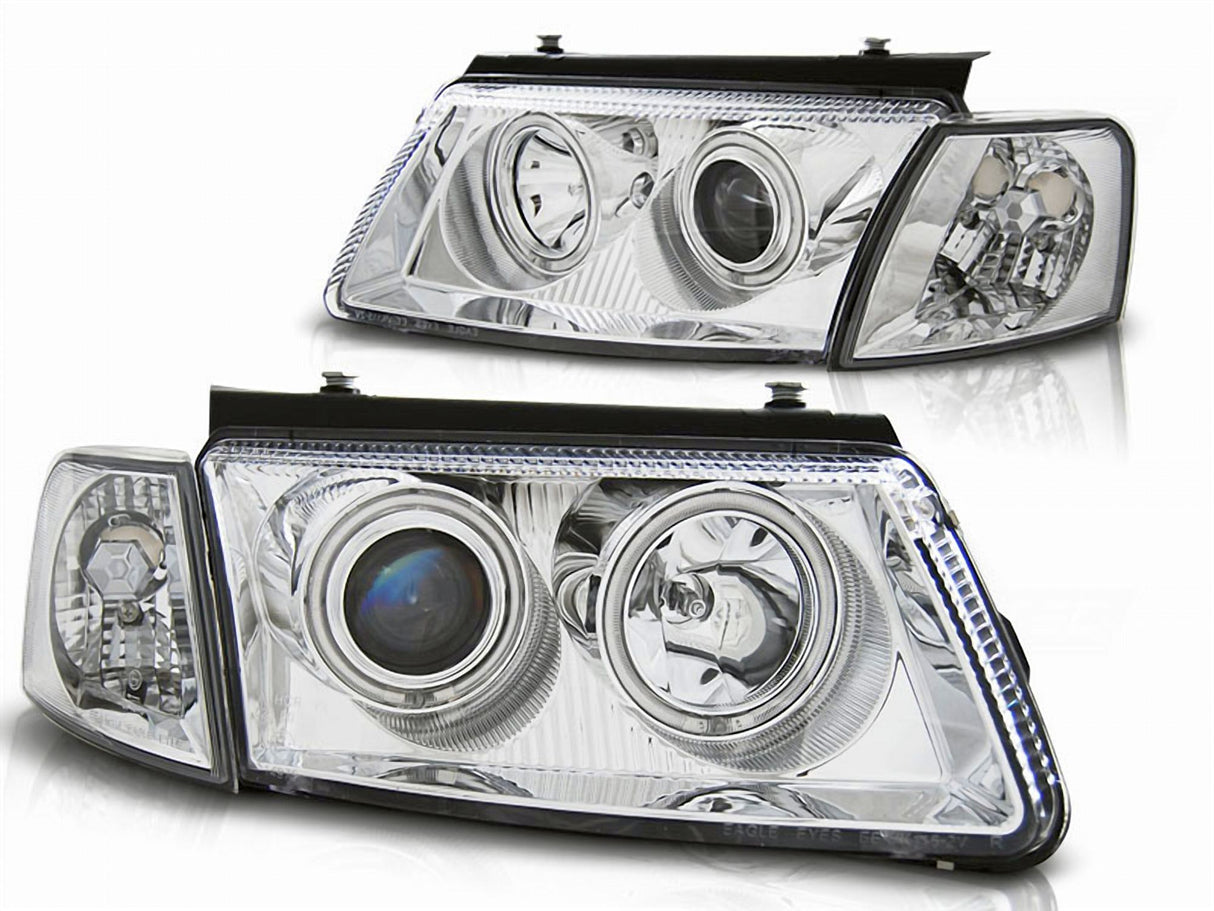 Angel Eyes Scheinwerfer CCFL chrom für VW Passat B5 3B 11.1996-08.2000