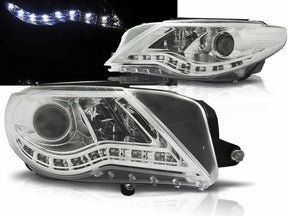 Chrom LED Scheinwerfer Set für VW Passat CC 2008-2012 mit Tagfahrlicht-Optik