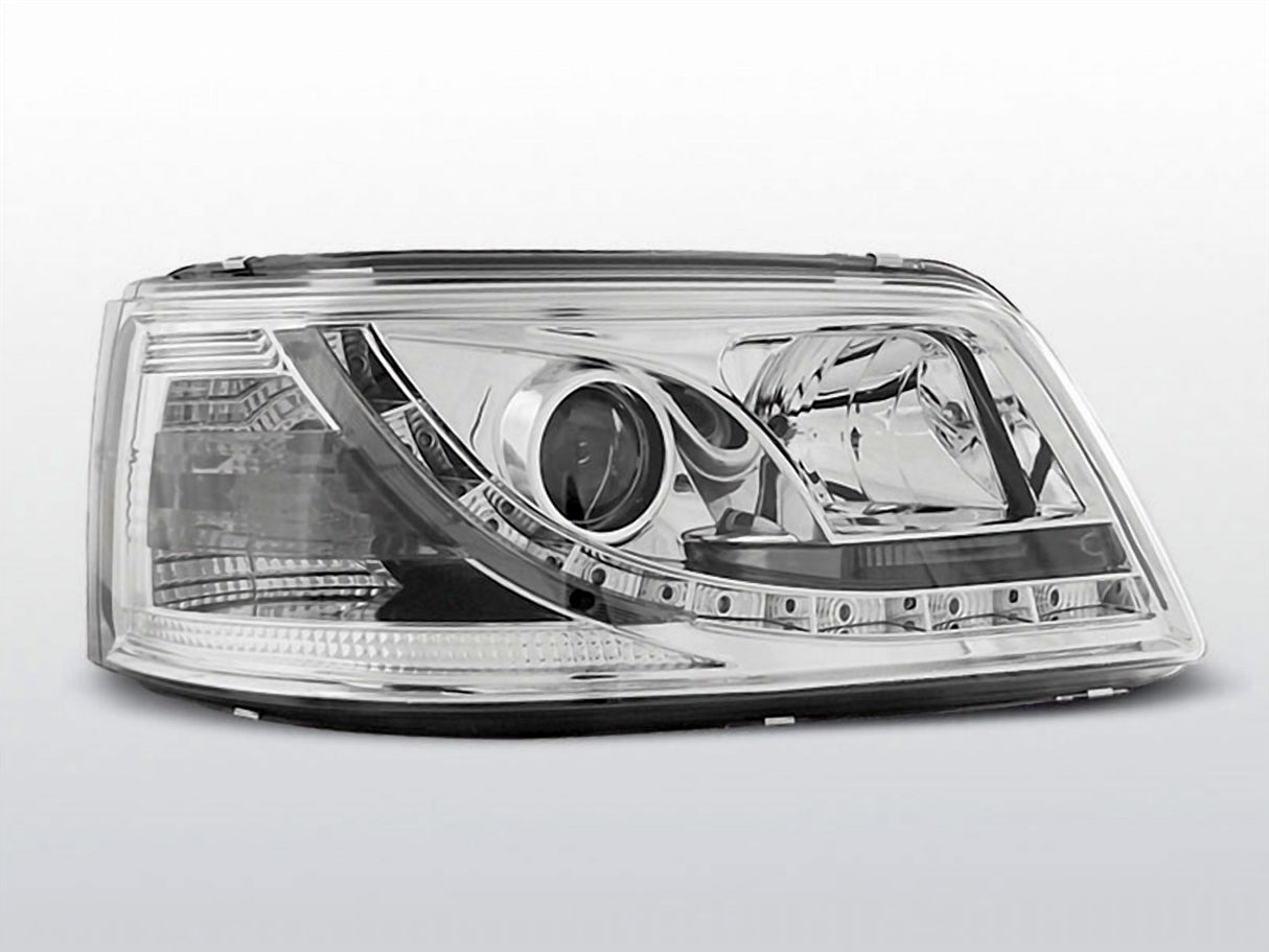 LED Tagfahrlicht Scheinwerfer Set für VW T5 04.2003-08.2009 chrom