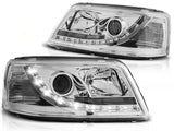 LED Tagfahrlicht Scheinwerfer Set für VW T5 04.2003-08.2009 chrom