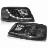 LED Tagfahrlicht Scheinwerfer Set für VW T5 04.2003-08.2009 schwarz