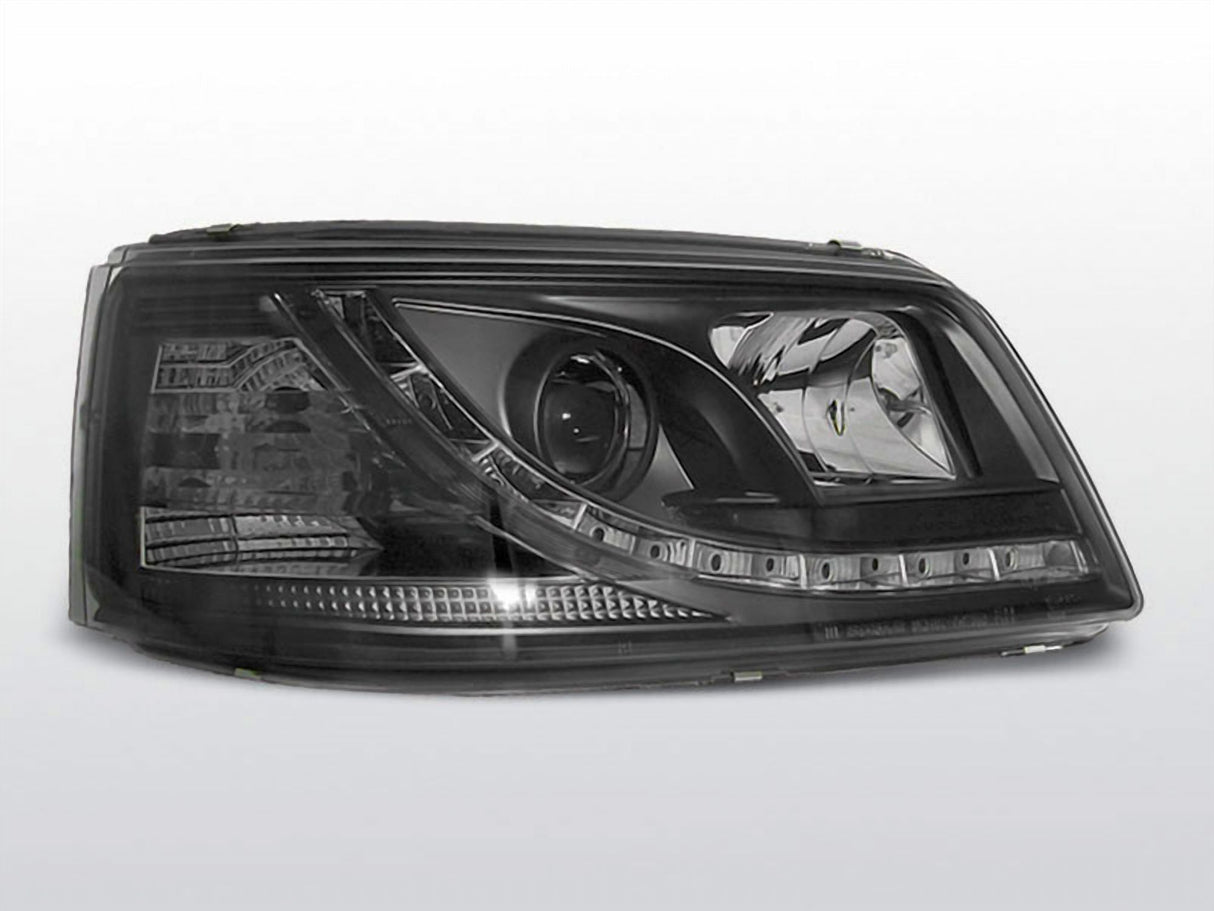 LED Tagfahrlicht Scheinwerfer Set für VW T5 04.2003-08.2009 schwarz