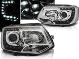 Led Tagfahrlicht Scheinwerfer in chrom für VW T5 GP 2010-2015