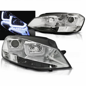 Chrom LED Scheinwerfer VW Golf 7 VII 11.2012-2017 mit Tagfahrlicht Funktion