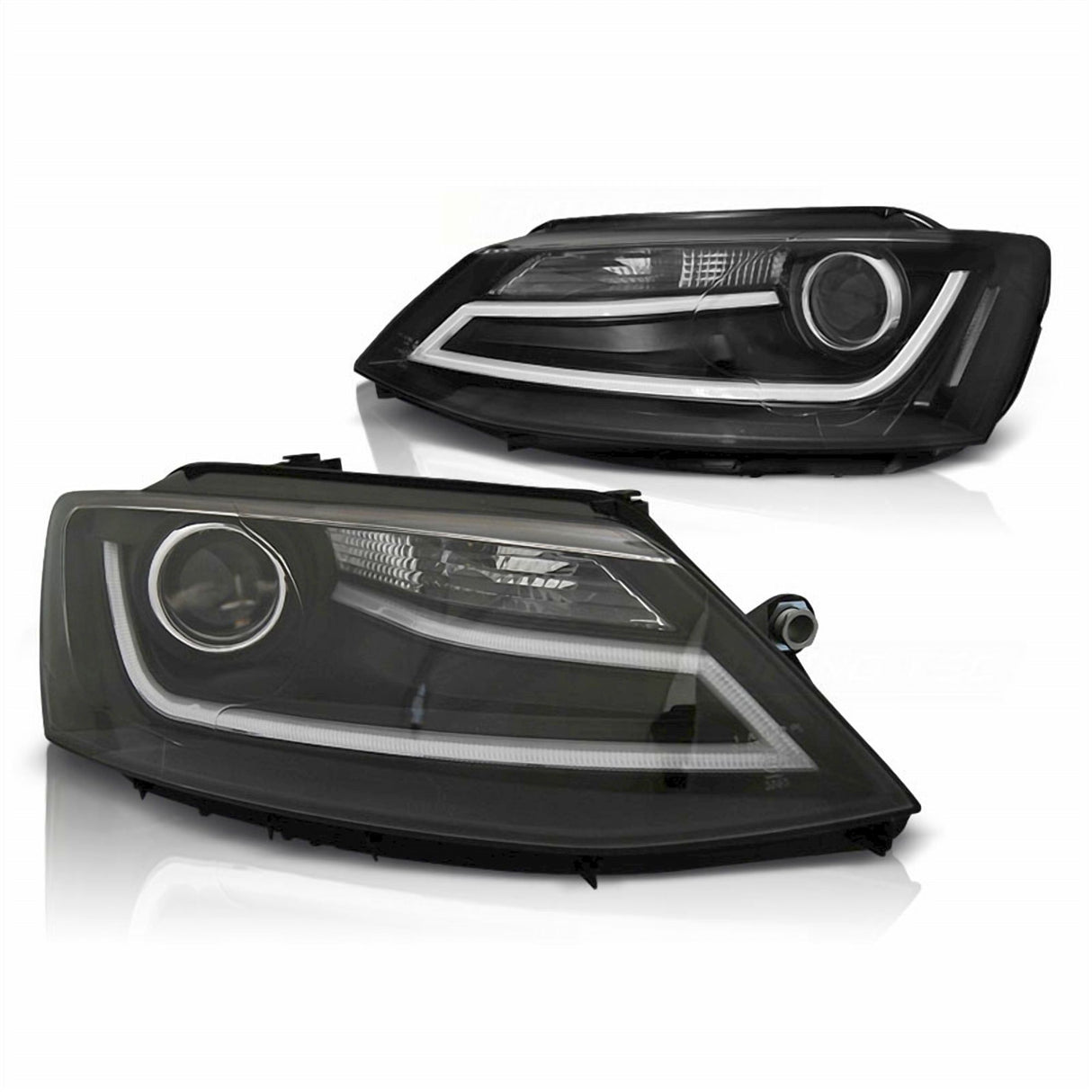 LED Light Tube Tagfahrlicht Scheinwerfer in schwarz für VW Jetta 1.11-18