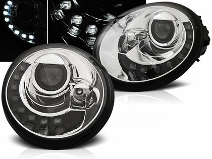 LED Scheinwerfer Set für VW New Beetle 9C chrom 1998-2005