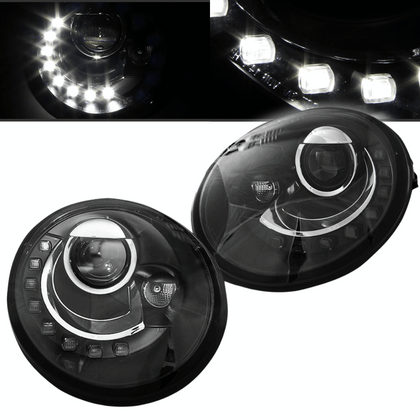 LED Scheinwerfer Set für VW New Beetle 1998-2005 schwarz H7