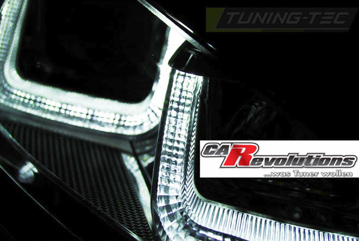 LED chrom Silver Line Tagfahrlicht Scheinwerfer in schwarz für VW Golf 7 VII 11.2012-2017