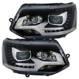 LED Tagfahrlicht Scheinwerfer Set für VW T5 GP 2009-2015 schwarz