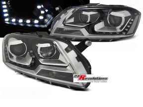 LED Scheinwerfer Set schwarz VW Passat 3C B7 2010-2014 mit Tagfahrlicht-Optik