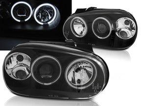 Schwarze CCFL Angel Eyes Scheinwerfer für VW Golf 4 IV 1997-2003, Tuning Scheinwerfer