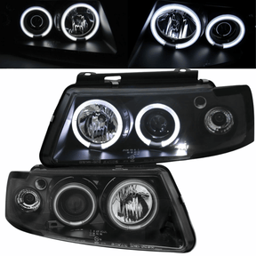 Angel Eyes CCFL Scheinwerfer Set Schwarz VW Passat B5 3B 1996-2000 mit leuchtenden Ringen
