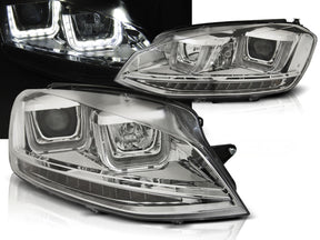 LED Scheinwerfer Chrom für VW Golf 7 VII 2012-2017 mit LED Tagfahrlicht, Paar