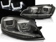 LED Scheinwerfer Set Schwarz VW Golf 7 VII 2012-2017 mit LED Tagfahrlicht
