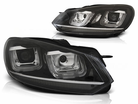 Schwarze LED-Scheinwerfer für VW Golf 6 mit Tagfahrlicht-Optik, Tuning-Scheinwerfer