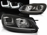 LED Scheinwerfer für VW Golf 6 VI 2008-2012 Schwarz Chrom mit LED Tagfahrlicht