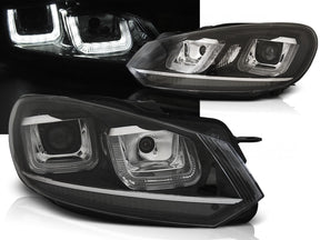 LED Scheinwerfer für VW Golf 6 VI 2008-2012 Schwarz Chrom mit LED Tagfahrlicht
