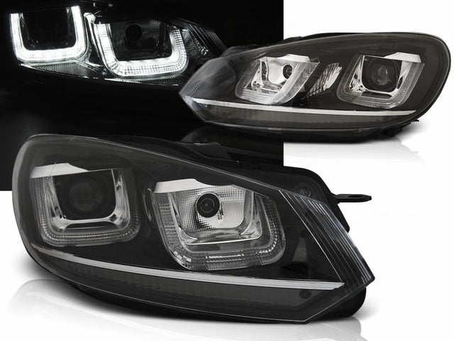 LED Scheinwerfer für VW Golf 6 VI 2008-2012 Schwarz Chrom mit LED Tagfahrlicht