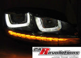 Led Tagfahrlicht Scheinwerfer dynamische Blinker in schwarz für VW Golf 7 VII 11.2012-2017