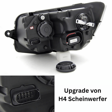 LED Light Tube Scheinwerfer Set Schwarz für VW T6 Transporter 2015–2019 mit LED Tagfahrlicht & dynamischem Blinker - CR Tuning
