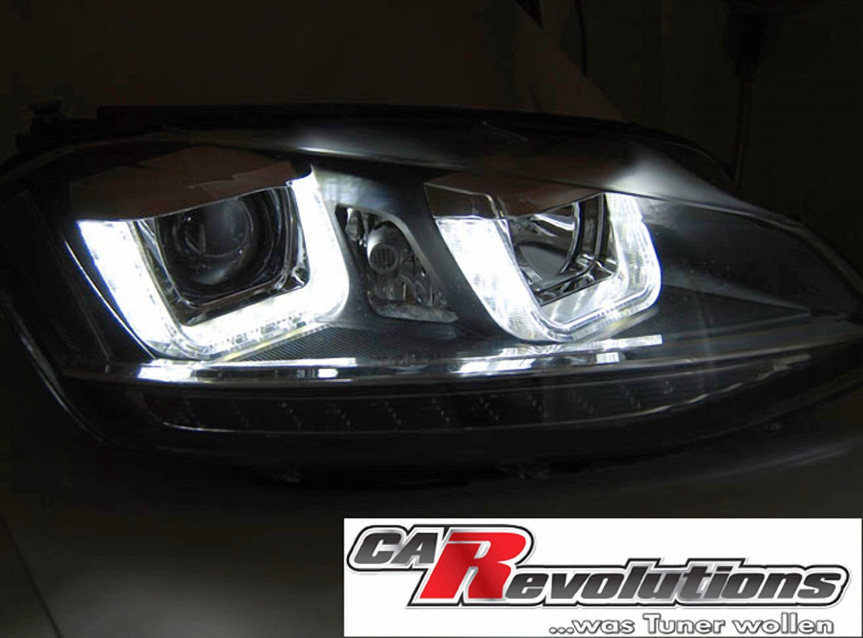 Led Tagfahrlicht Scheinwerfer dynamische Blinker in schwarz für VW Golf 7 VII 11.2012-2017