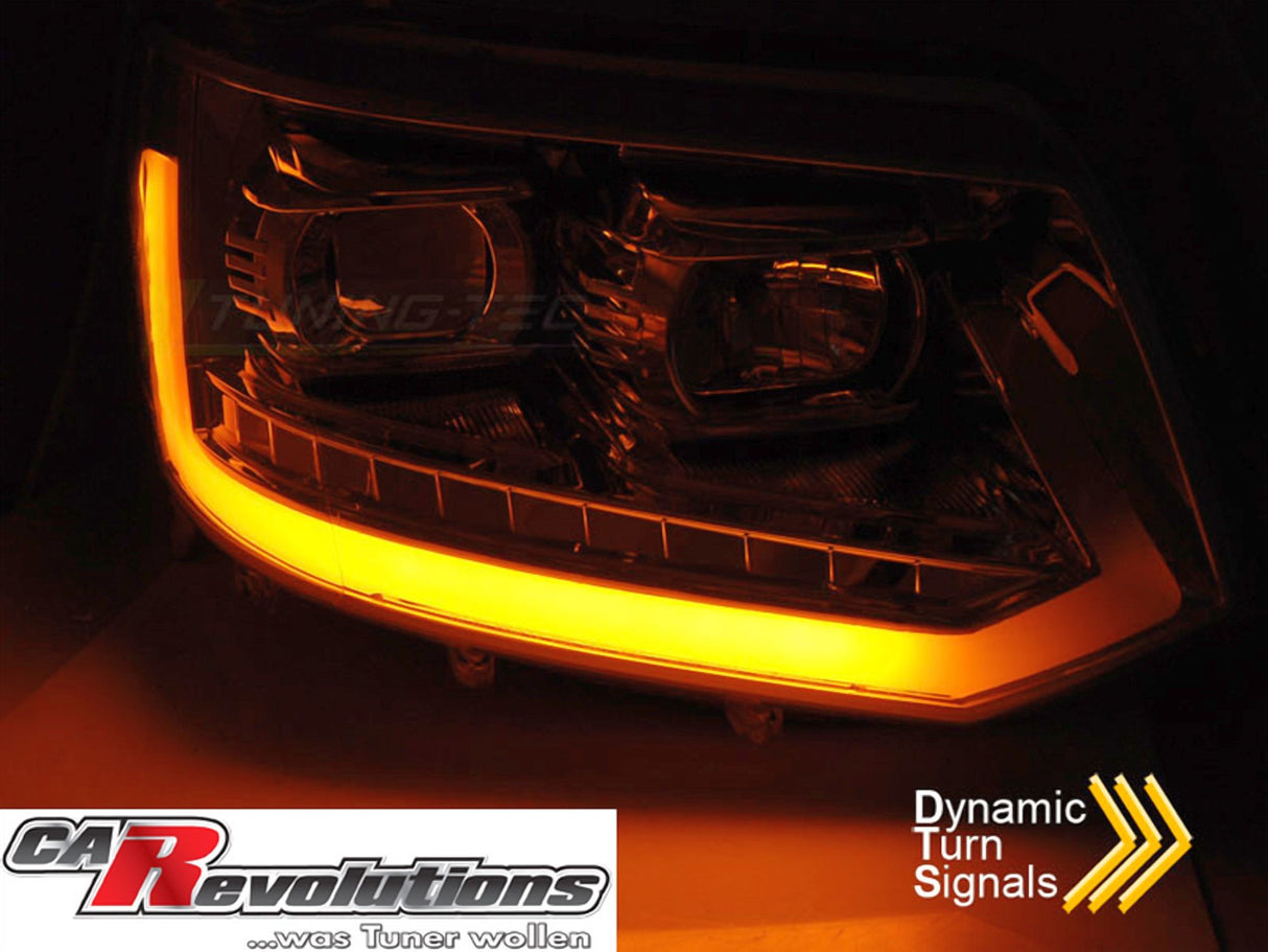 Dynamische LED Scheinwerfer mit gelbem Blinker für VW T5, dynamische Blinker für KFZ Tuning