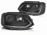 Led Tagfahrlicht dynamische Blinker Light Tube Scheinwerfer schwarz für VW T5 GP 2010-2015