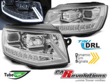 Led Tagfahrlicht dynamische Blinker Scheinwerfer Set für VW T6 in chrom 2015-2019